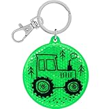 GRUSS & CO Reflektor Motiv Traktor | Runder Anhänger mit Schlüsselring und Karabinerverschluss,...