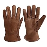 OLSON DEEPAK Arbeitshandschuhe aus Leder für Fahrer/Motorrad/Reiten/Hofarbeit/Farm-Weich und...