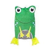 Hugo Frosch Kinder Öko-Wärmflasche 0,8 l mit Veloursbezug'Frosch' grün