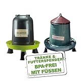 MeineHennen Futterautomat 4 Kg und Wasserspender 8 Liter für Hühner und Wachteln - hygienischer...