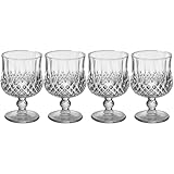 SHINEOFI 4 Stück Kristallglas Brandygläser mit Diamant Schliff Kompakte Cocktail und Weingläser...