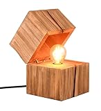 Trio Leuchten Tischleuchte Treasure 514110130, Holz naturbelassen, inkl. 1x E14 LED