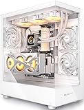 MUSETEX PC Gehäuse ATX 3 Non-LED Lüfter vorinstalliert, Typ-C Mid-Tower Computergehäuse mit...