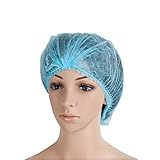 WORK-INN Klipphauben 53 cm in Blau | 100 Stück | Spinnvlies Einweghauben - luftdurchlässig &...
