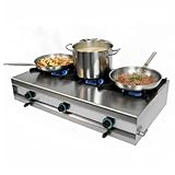 MBH Profi-Gaskocher mit 3 Tischbrennern, hohe Leistung, für industrielle Küche, Bar, Restaurant,...