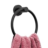 Marmolux Handtuchring Matt Schwarz - Moderner Handtuchring für Badezimmerwand - Edelstahl SUS304 -...