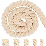 Baumwollkordel Tau Seil 20mm 4m Beige Baumwollseil Kordelband Rope Laces Makramee Garn Dicke Kordel...