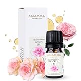 Anadoa Rosenöl 5 ml – 100% Reines Ätherisches Öl aus Rosa Damascena – Türkisches Rosenöl...