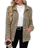 BesserBay Winter Damen Casual Taschen Reißverschluss Warm Fleece Jacke Weich Outdoor Lässig...