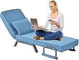 Schlafsofa, verstellbarer Bettsessel für Wohnzimmer, Schlafzimmer, Büro, Balkon, 5 Neigungswinkel,...