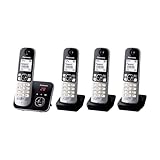 Panasonic KX-TG6824GB DECT Schnurlostelefon mit Anrufbeantworter (Telefon mit 4 Mobilteilen,...