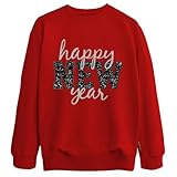 Happy New Year 2026 Sweatshirt Damen Silvester Shirts, Frohe Weihnachten Urlaub Langarm Pullover...