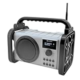 Soundmaster DAB80SG Baustellenradio mit DAB+ UKW Bluetooth und Li-Ion Akku IP44 Staub- und...