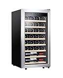Kalamera Weinkühlschrank, 28 Flaschen 86 Liter, Touch-Bedienfeld, Edelstahl Glastür, 5-18°C...