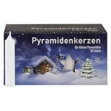 Pyramidenkerzen klein, weiß ca. 14 x 74 mm / 50 Stück/Pack, Weihnachtskerzen, Adventskerzen,...
