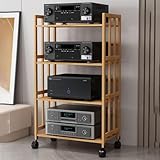 Mobiles HiFi-Regal mit Rollen für Lautsprecher und AV-Medien – verstellbarer Audio-Ständer für...