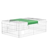 Wiltec Freilaufgehege für Kleintiere, 216 x 116 x 65 cm, stabiles und sicheres Laufstallgitter mit...