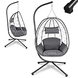Juskys Hängesessel Aria mit Gestell höhenverstellbar, faltbar & ergonomisch - Outdoor & Indoor -...