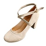 Dirndl Schuhe Damen Chunky Pumps Brautschuhe Geschlossene Bequeme Spangenpumps Plateau Tanzschuhe...