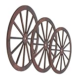 Toyvian 3 Stück Teiliges Rustikale Hölzerne Wagenrad Wanddeko Vintage Holzrad Wandkunst für...