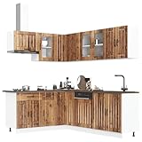 vidaXL 11-TLG. Küchenschrank-Set Lucca Altholz-Optik Holzwerkstoff, Küchenzeile Einbauküche,...