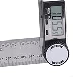 Zerodis Digitaler Winkelmesser, Edelstahl-Lineal mit Feststellknopf und LCD-Display, für...
