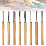 Drechselmesser Set 8 Stück, Stechbeitel Set für Holz Drehmeißel Set mit Manganstahl Klingen und...