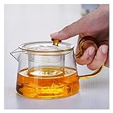 DAPERCI Glas-Teekannen Teekanne Transparente hitzebeständige Glasteekanne, Teeservice, verdickt,...