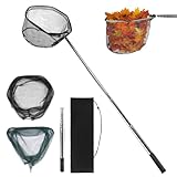 wiipara Teichkescher 155cm, Teich Kescher mit Teleskopstange, Stabil und Klappbar, Aluminium...