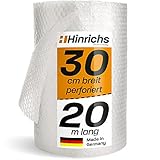 Hinrichs Perforierte Luftpolsterfolie 20m x 30cm - Ideal für Versand, Verpackung und Umzug - 100%...