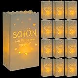 BETESSIN 12pcs Kerzentüten Papier Schön DASS du da bist Tischdeko Lichttüten Taufe Kommunion...