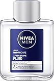 NIVEA MEN Hydrocare After Shave Fluid, beruhigendes After Shave für Männer, Hautpflege nach der...