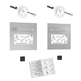 hang-it Spiegelbefestigung Set Premium M - 2 Stück Spiegelbleche 100x100 mm und Exzenterscheiben -...