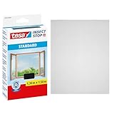 tesa Insect Stop Standard Fliegengitter für Fenster - Insektenschutz zuschneidbar - Mückenschutz...