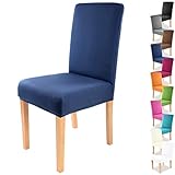 Gräfenstayn® Stretch-Stuhlhusse Charles - runde und eckige Stuhllehnen - bi-elastische Passform...