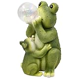 Yeomoo Mutter Frosch Figuren mit Solar Blasen Gartendeko für Draußen - Frog Figur Frosch Deko...