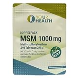 Doppelpack: MSM 1000 mg; Methylsulfonylmethan; mit Vitamin C - 240 Tabletten