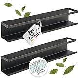 LIKAYA® Gewürzregal 2er Set – Schwarzes Metallregal für Gewürzgläser, ideal für Ankerkraut &...