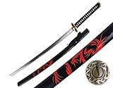 Katana Schwert Samurai Deko - Sword Samurai Schwert aus Stahl mit Scheide Thema Drachen - Samurai...