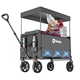 Sekey XXL Bollerwagen Faltbar Kinder 150L 150KG, Faltbarer Bollerwagen mit Dach Klappbarer Handwagen...