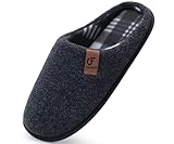 COFACE Hausschuhe Herren Filz Warme Bequem Männer Pantoffeln mit Anti-Rutsch Gummisohle für...