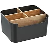 VICDUEKG Schreibtisch Organizer, 5 Fächer Bambus Büro Organizer mit Stifthalter, Aufbewahrungsbox...