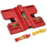 Pfostenwasserwaage Magnetisch Rot, Winkelwasserwaage mit Magnet, Pfosten Wasserwaage, Kommt mit Zwei...
