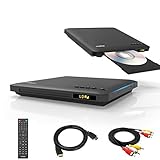 Maite Slim DVD Player, Ultra-Thin DVD Player für TV, Region Free DVD CD Player HDMI RCA Anschluss,...