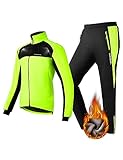 ROCKBROS Fahrrad Jacke + Hose Set Winter Thermo Fahrradbekleidung Hohe Sichtbarkeit & Winddicht...