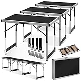 tectake Alu Tapeziertisch 3 teilig, Multifunktionstisch, Mehrzwecktisch, Campingtisch, 100 x 60 cm,...