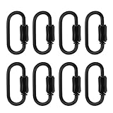 VILLCASE 8 Stück D-Form-Verschlusskarabiner, Schwarze Schnellglieder, Kettenglieder,...