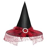 tiggell Halloween Hexenhut Vintage Zauberer Kappe Kostüm Zubehör für Party Halloween Karneval...
