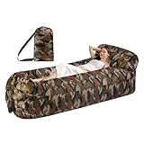 LearnLyrics Aufblasbares Sofa | Liegestuhl flach | Tragbarer Sitz, wasserabweisend, für Camping,...