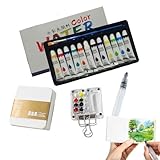 Zestivra Aquarellfarben-Set, Reise-Set für Malerei, tragbare Künstlerpalette für Künstler,...